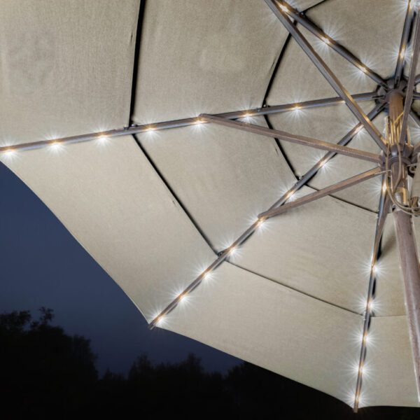 Lights of Eleven feet Solar LED Umbrella with Collar Tilt