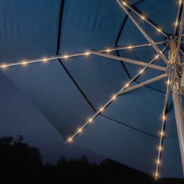 Eleven feet Solar LED Umbrella with Collar Tilt lights