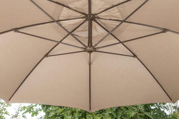 Cantilever Umbrella Grey Pole Finish inside look