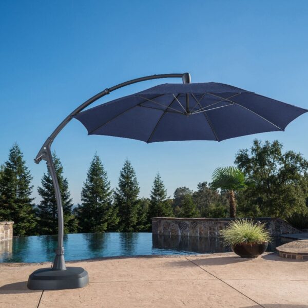Cantilever Umbrella Grey Pole Finish blue