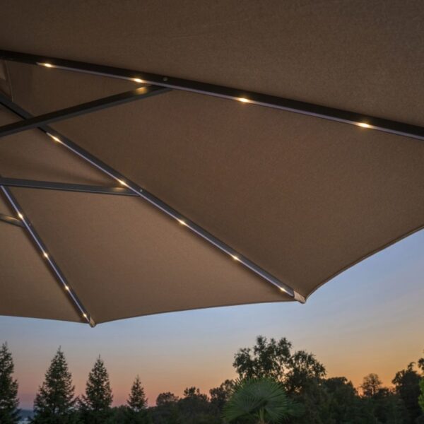 Ten feet Solar LED Umbrella with lights