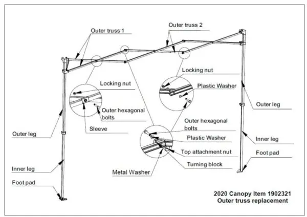 Ten feet Instant Canopy sketch draft