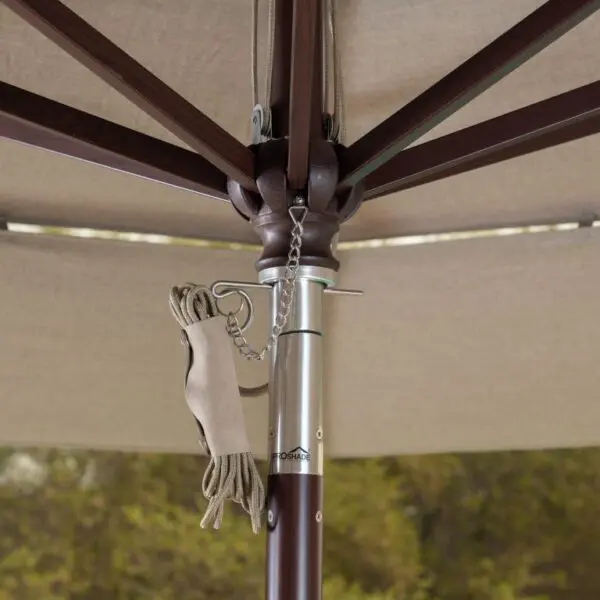Chain and pin of Eleven feet Wood look Aluminum Umbrella